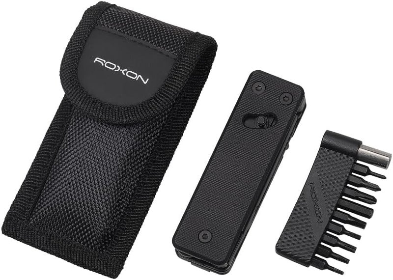 Roxon KS2E Noir Elite D2 Blade 13 in 1 Mini Multi Tool function pocket knife with big scissor, G10 handle and Pocket clip, good for Camping/Backpacking/Emergencies/EDC Multitool (D2 Steel Blade) - Image 1